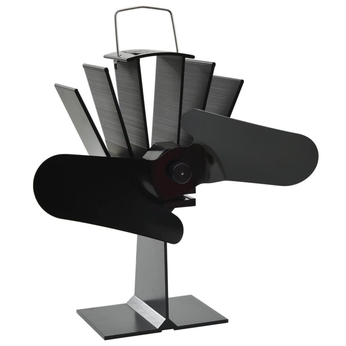 VIDAXL Ventilateur de poele alimente par chaleur 2 pales Noir
