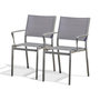 Voir la diapositive 2 : Paris Prix Lot de 2 Fauteuils de Jardin Empilables  Stockholm  84cm Gris Anthracite