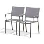 Voir la diapositive 2 : Paris Prix Lot de 2 Fauteuils de Jardin Empilables  Stockholm  84cm Gris Anthracite