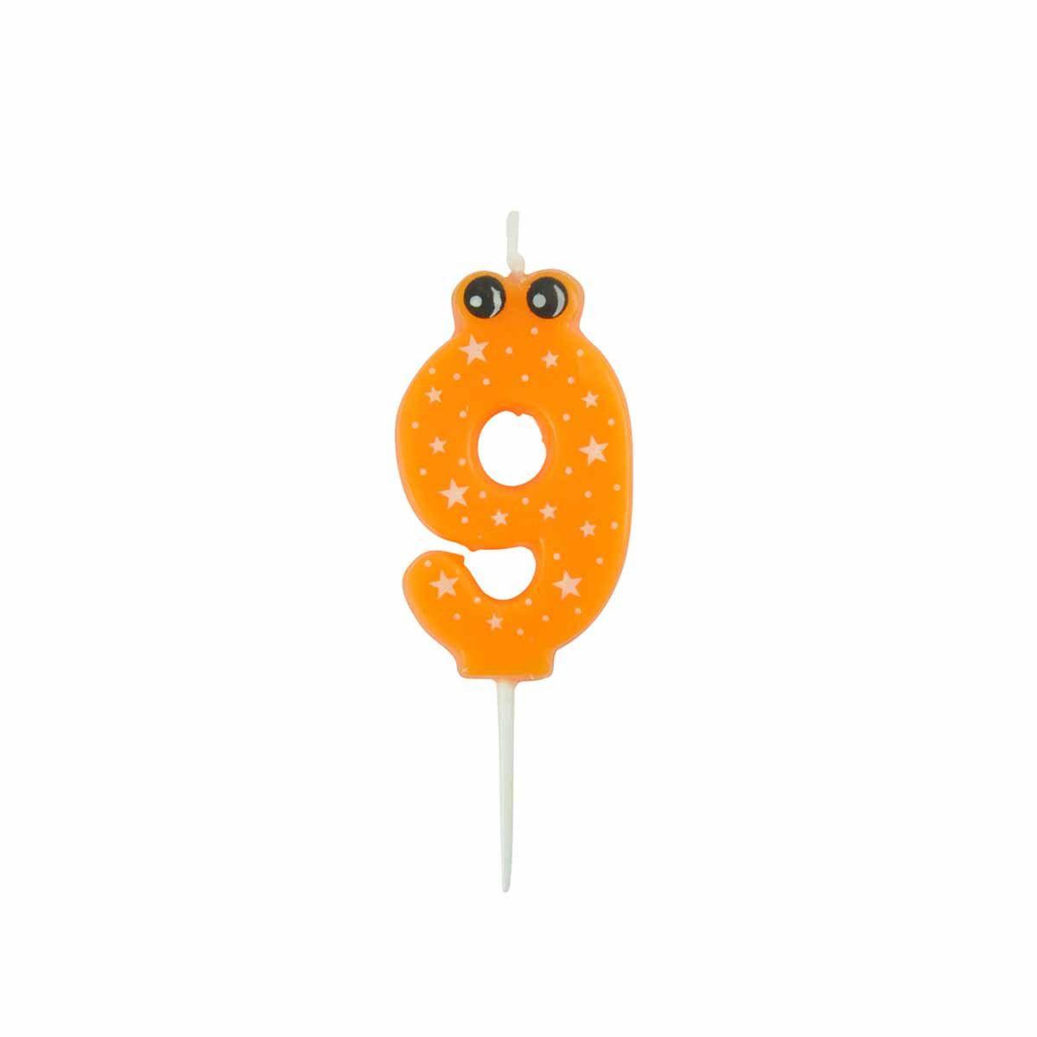HOMEA Bougie d'Anniversaire  Chiffre 9  5cm Orange