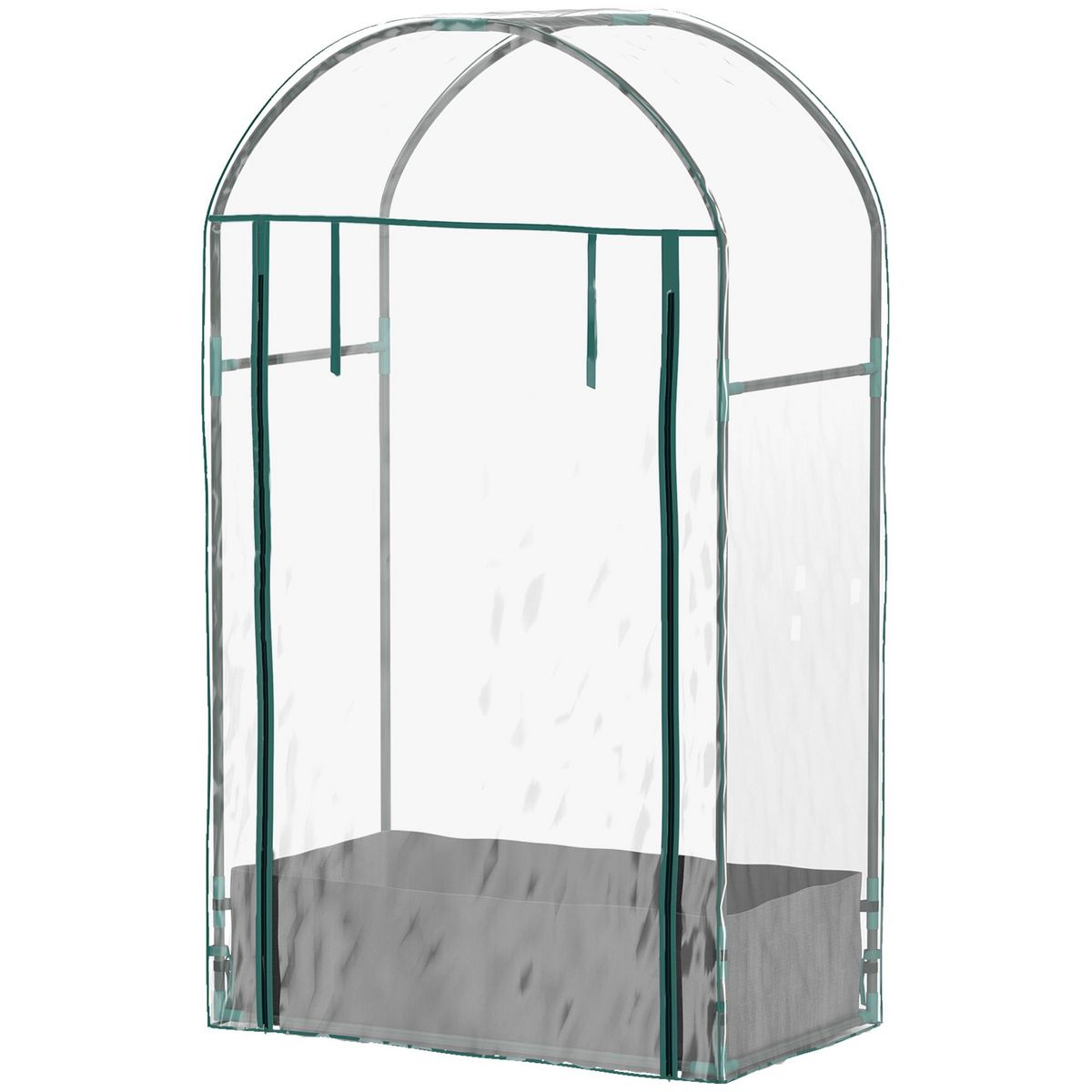 OUTSUNNY Mini serre de jardin balcon - porte enroulable zippée, sac plantation - 89 x 50 x 152 cm - acier PVC transparent