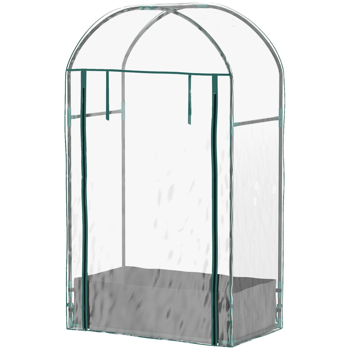 OUTSUNNY Mini serre de jardin balcon - porte enroulable zippée, sac plantation - 89 x 50 x 152 cm - acier PVC transparent