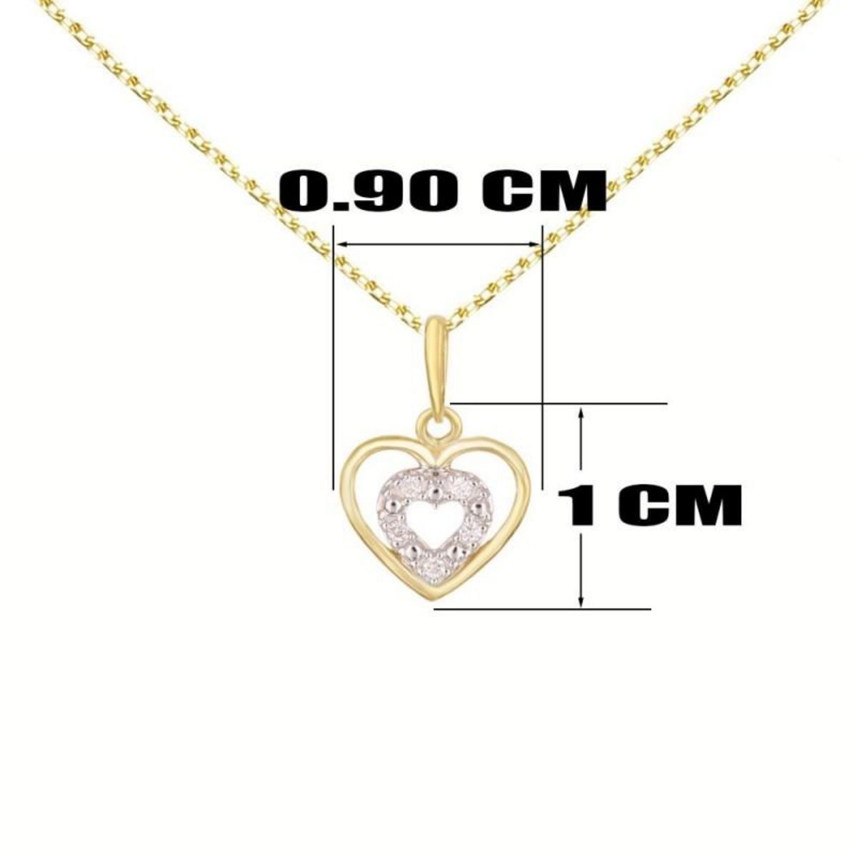 L'ATELIER D'AZUR Collier - Pendentif Or Jaune Coeur Serti de Diamants - Chaine Dorée Offerte
