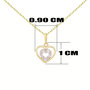 Voir la diapositive 2 : L'ATELIER D'AZUR Collier - Pendentif Or Jaune Coeur Serti de Diamants - Chaine Dorée Offerte