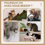 Voir la diapositive 6 : PAWHUT Arbre à chat style cosy chic griffoir sisal naturel plateforme tunnel jeu boule peluche courte aspect lin tressé gris