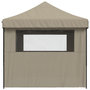 Voir la diapositive 4 : VIDAXL Tente de reception pliable escamotable 4 parois laterales taupe