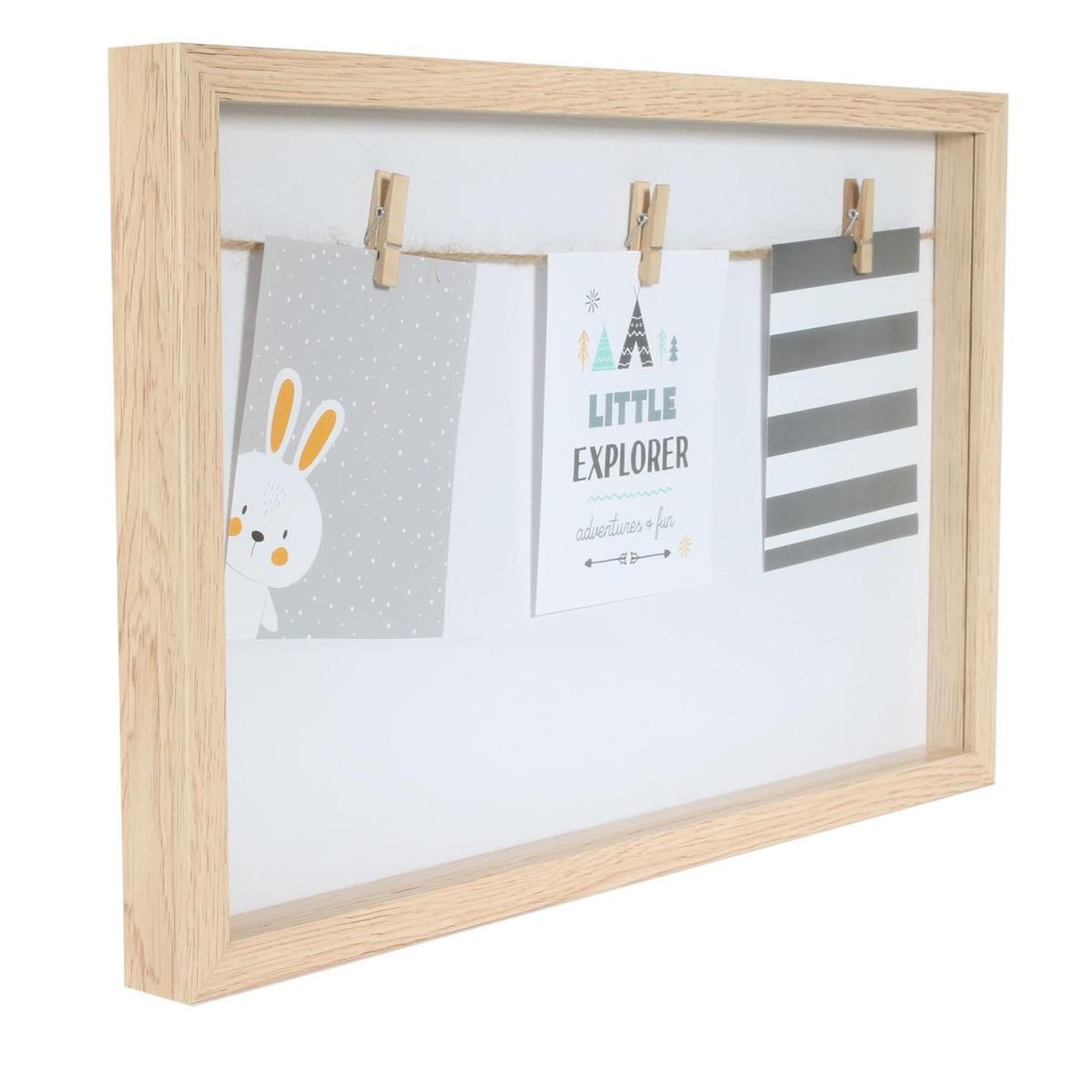 Voir la diapositive 2 : The Home Deco Factory Pêle-mêle en bois  little explorer  43cm naturel