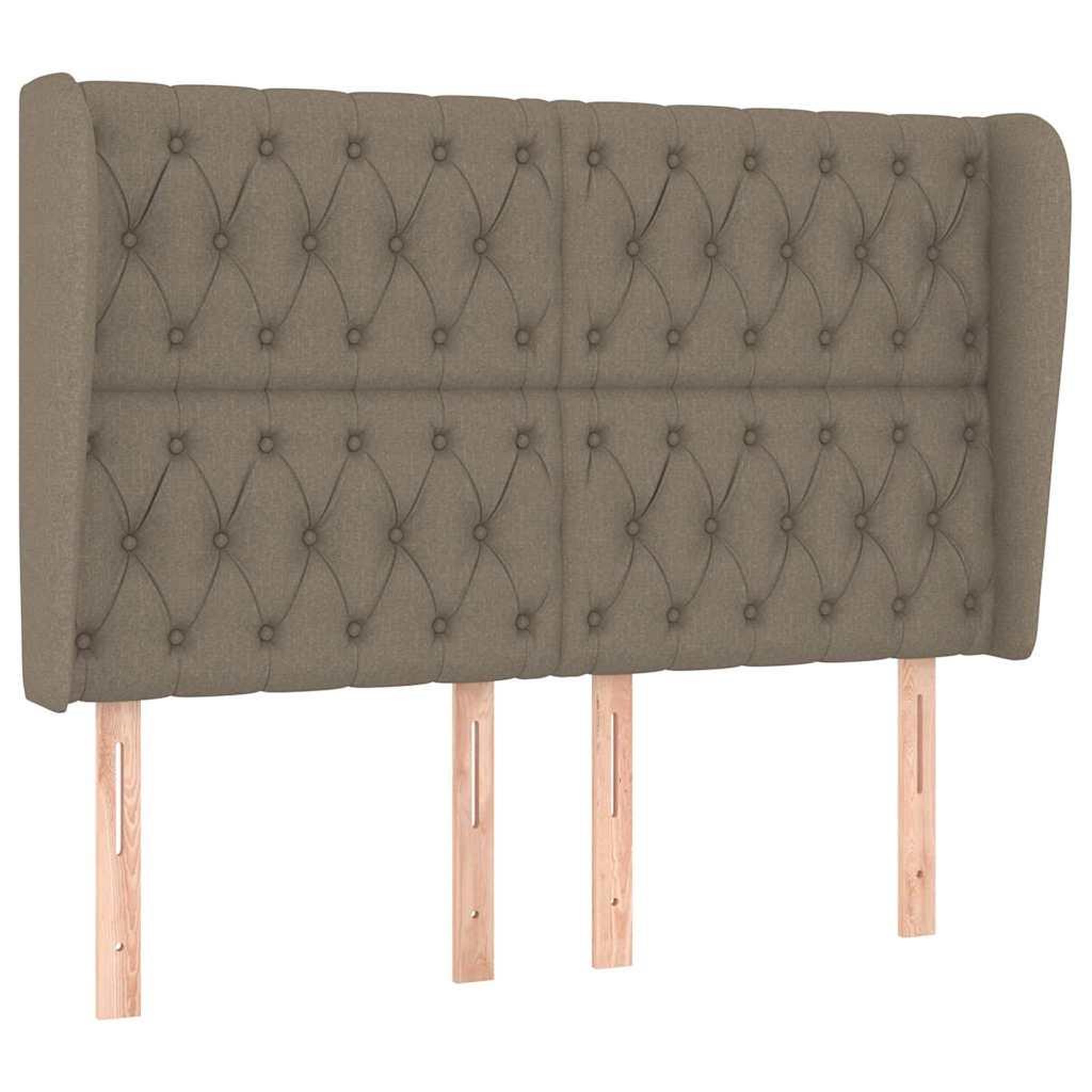 VIDAXL Tete de lit avec oreilles taupe 147x23x118/128 cm tissu