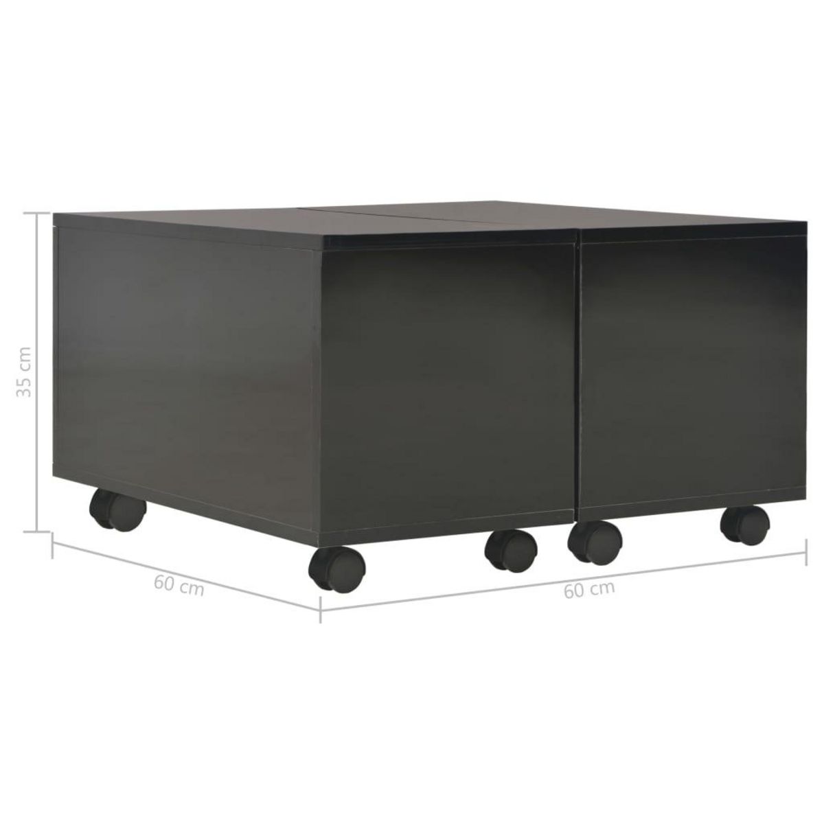 VIDAXL Table basse Noir brillant 60x60x35 cm Bois d'ingenierie