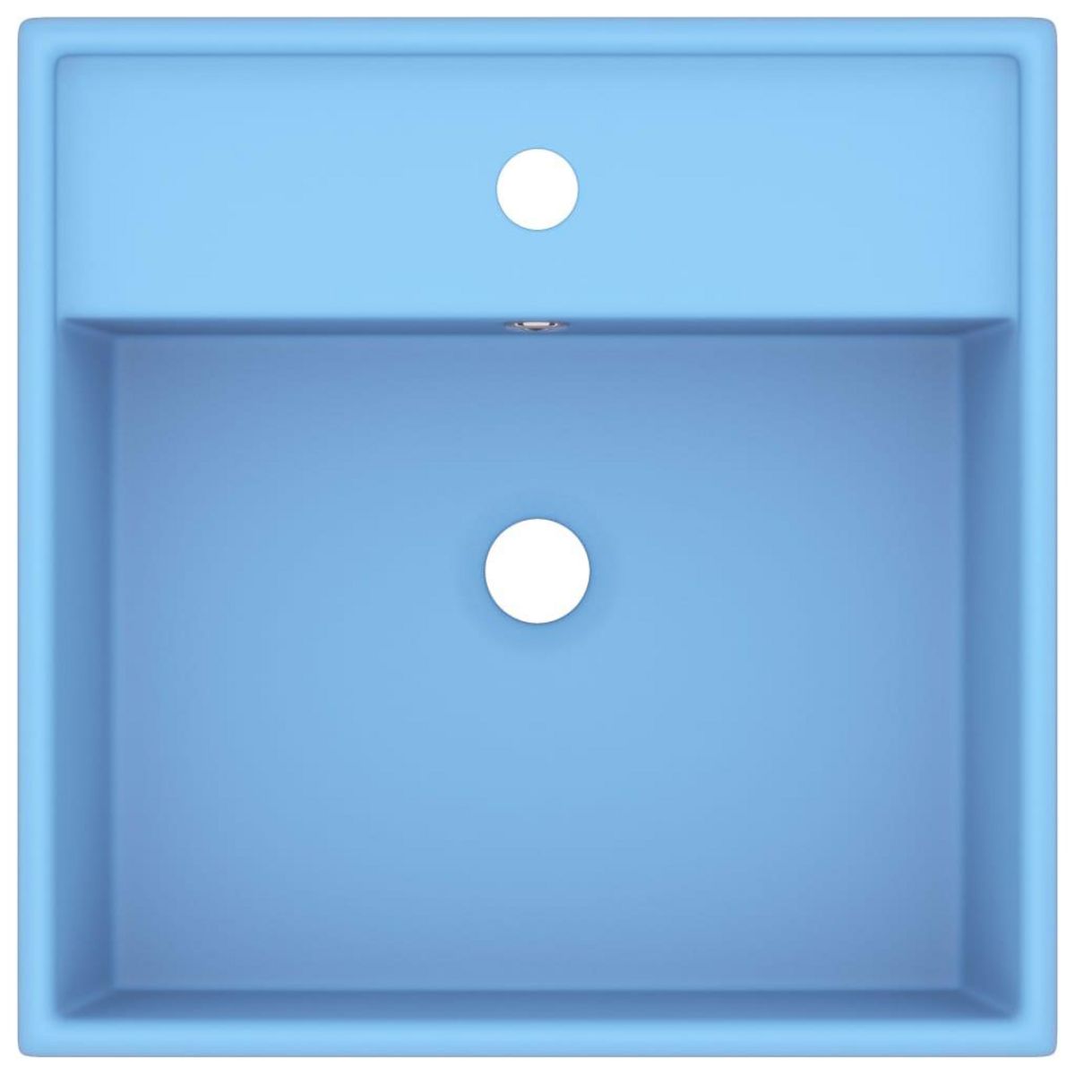 VIDAXL Lavabo carre a trop-plein Bleu clair mat 41x41 cm Ceramique