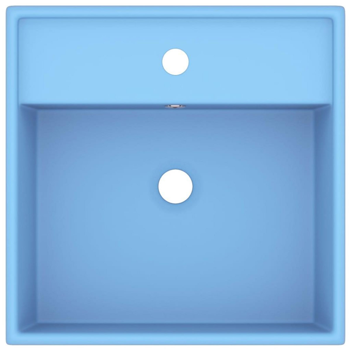 VIDAXL Lavabo carre a trop-plein Bleu clair mat 41x41 cm Ceramique