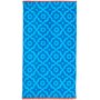 ACTUEL Drap de plage en coton 420 gr/m2 imprimés et pompons bleus PRETTY BLUE