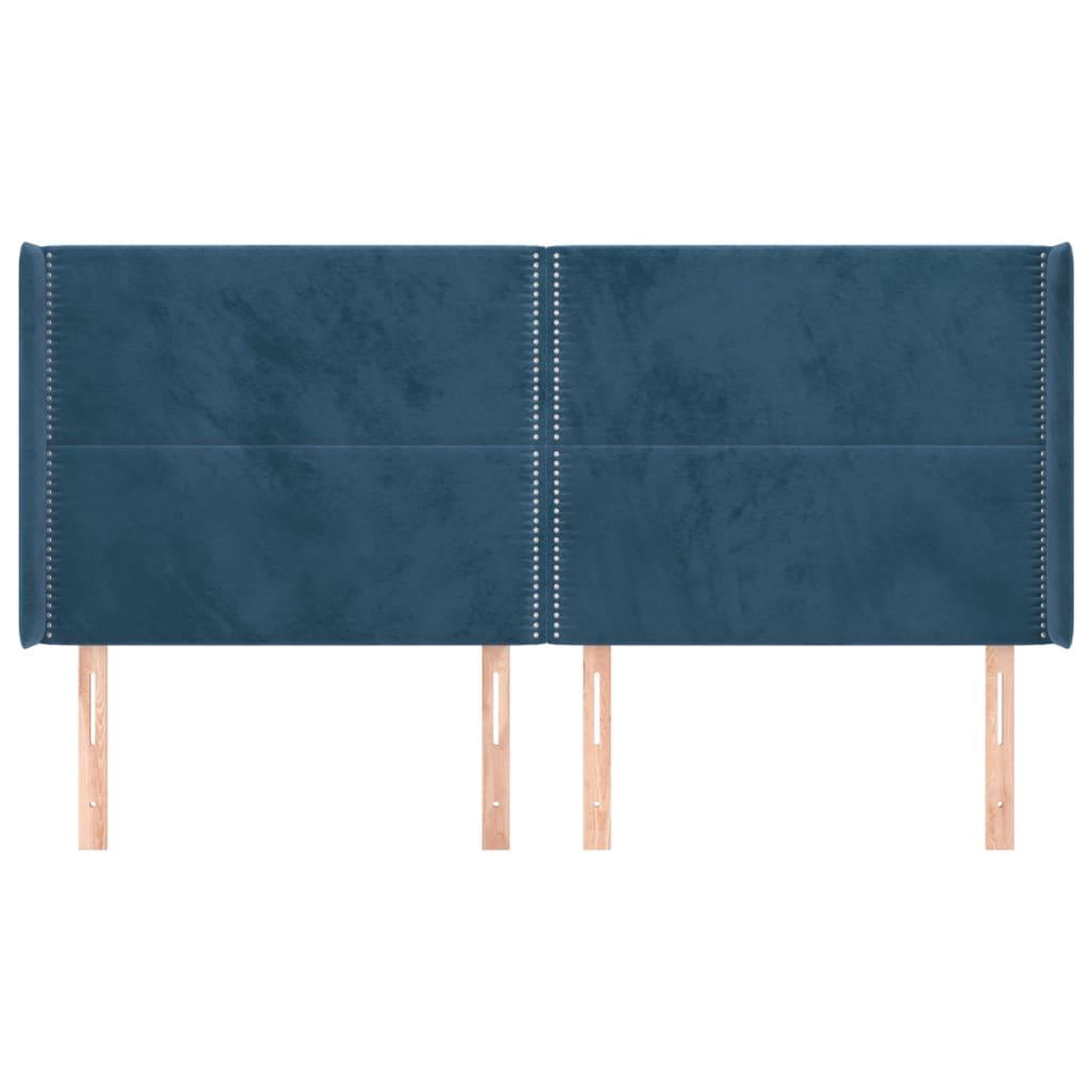 Voir la diapositive 3 : VIDAXL Tete de lit avec oreilles Bleu fonce 203x16x118/128 cm Velours