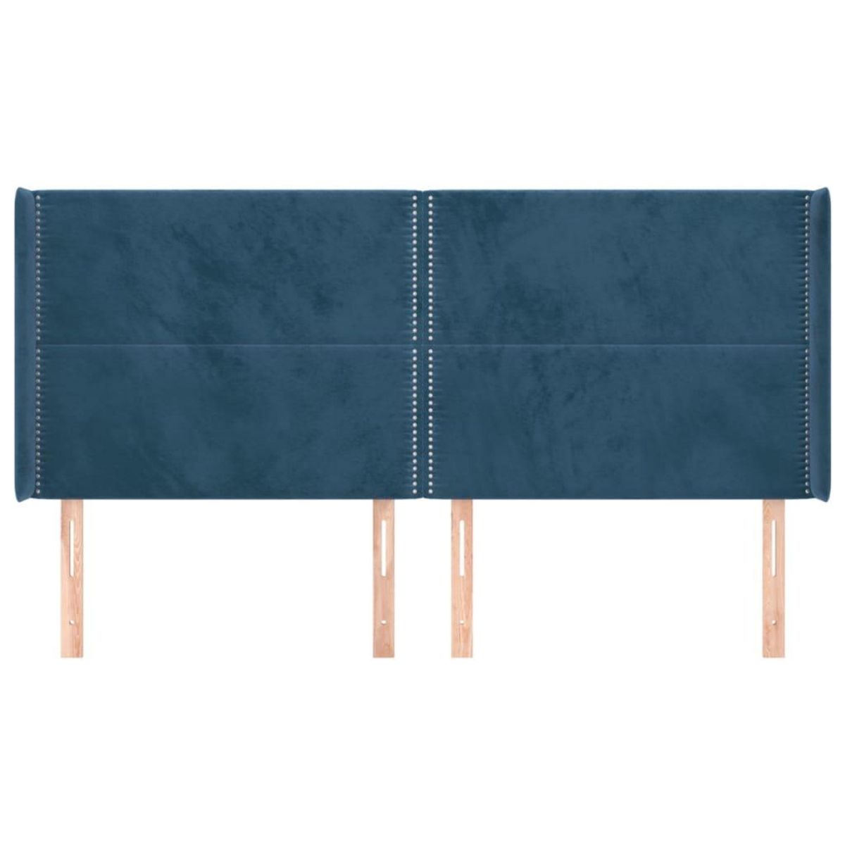 VIDAXL Tete de lit avec oreilles Bleu fonce 203x16x118/128 cm Velours