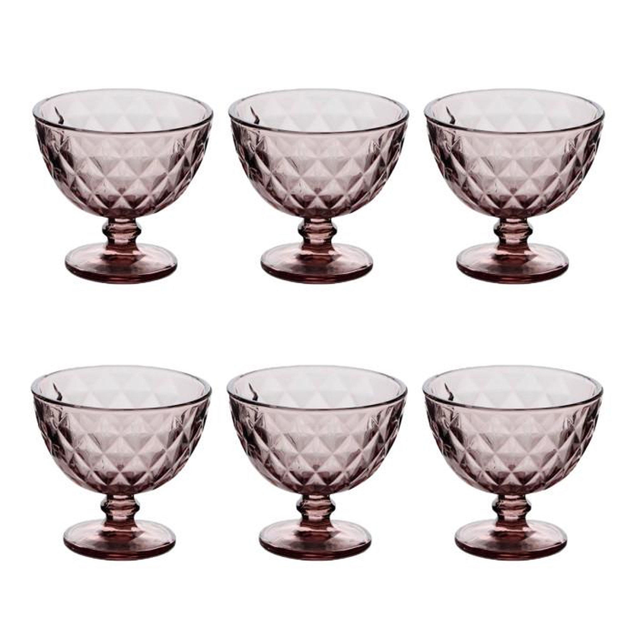 SECRET DE GOURMET Lot de 6 Coupes à Glace  Lea  30cl Rose