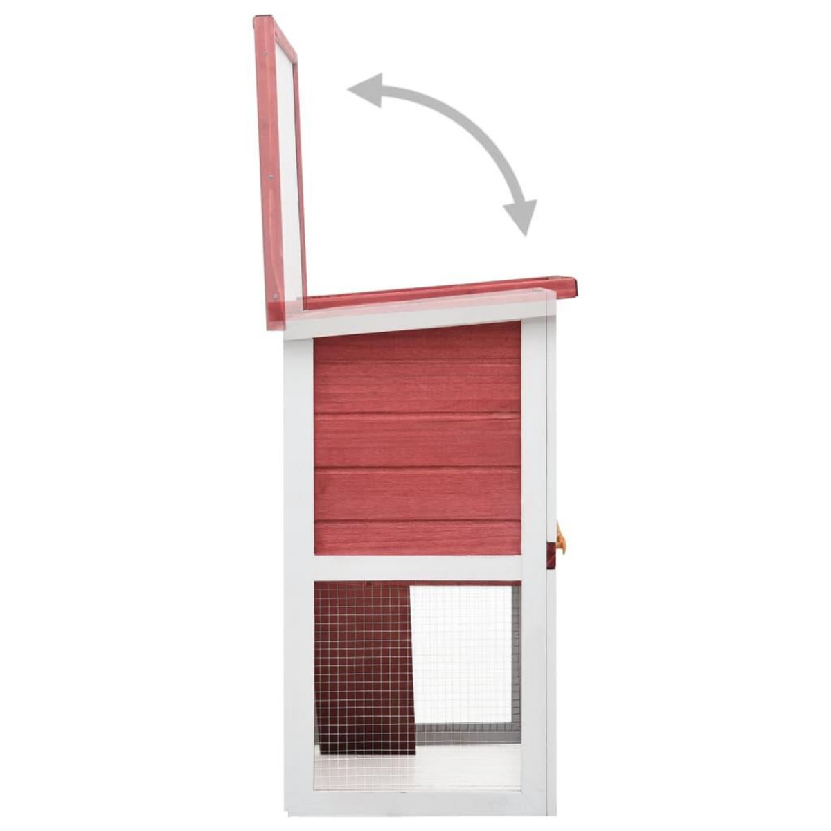 VIDAXL Clapier d'exterieur 1 porte Rouge Bois
