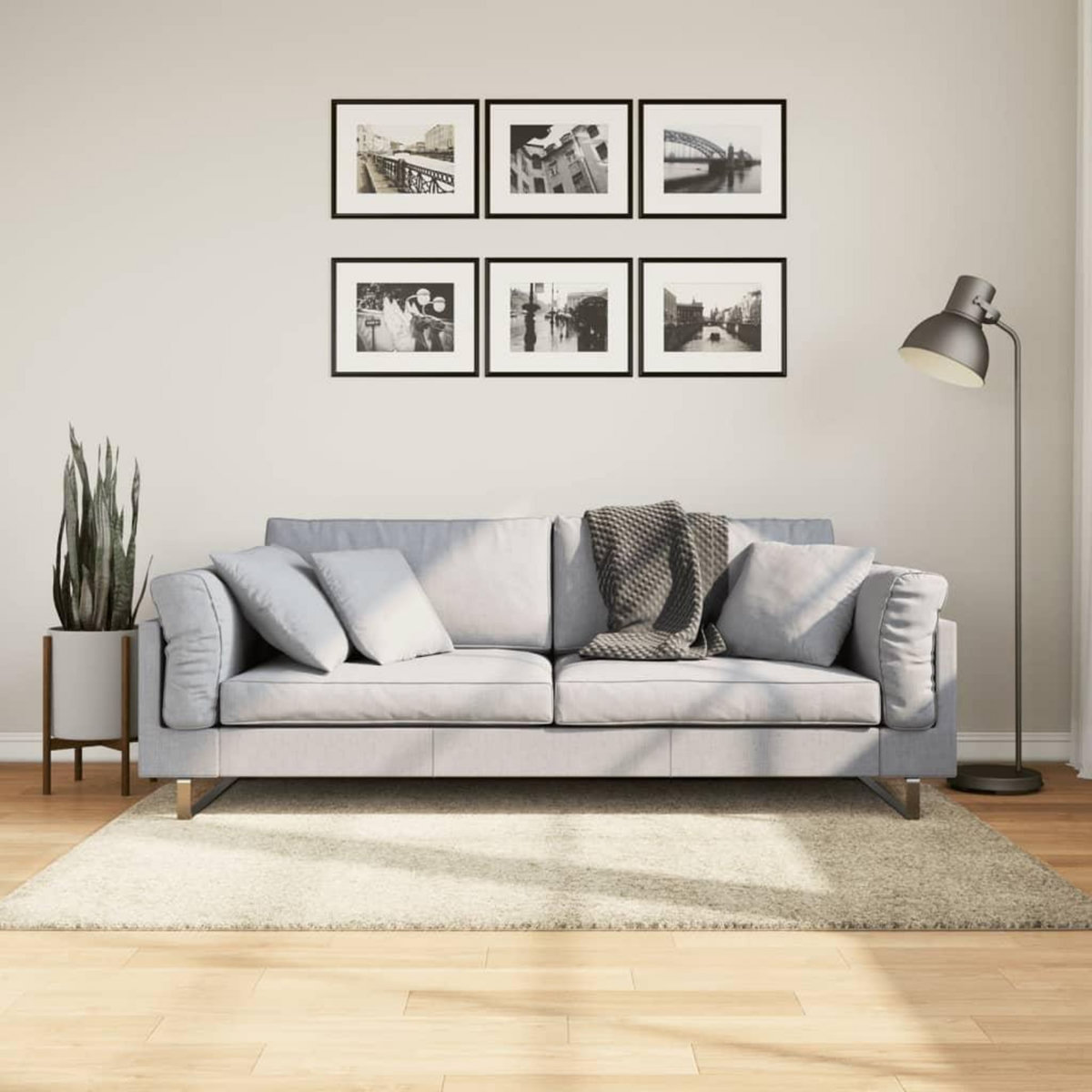 VIDAXL Tapis shaggy PAMPLONA poils longs moderne dore 120x170 cm