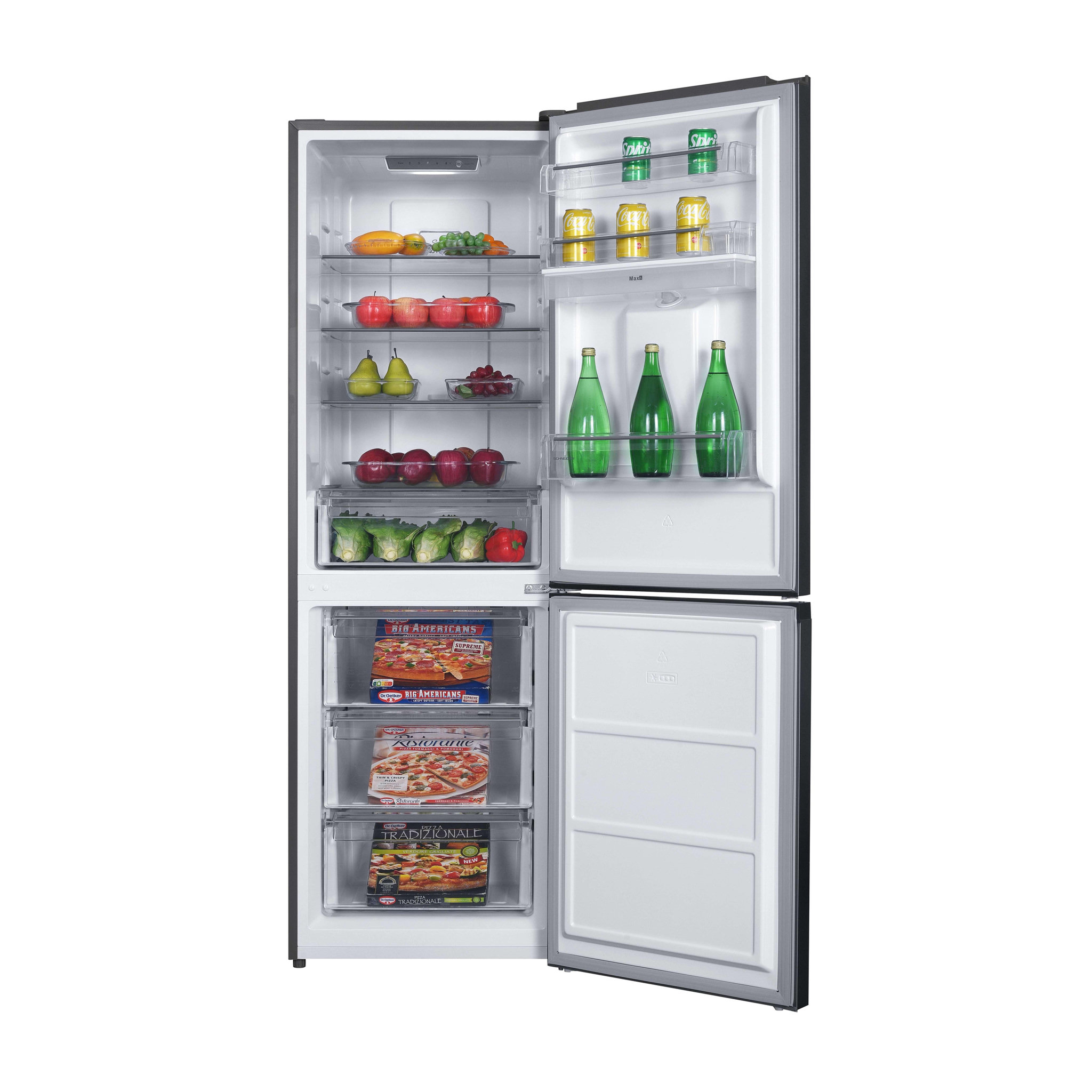 Voir la diapositive 3 : SCHNEIDER Réfrigérateur combiné 325L Inox - SCCB325HNFWD-XE