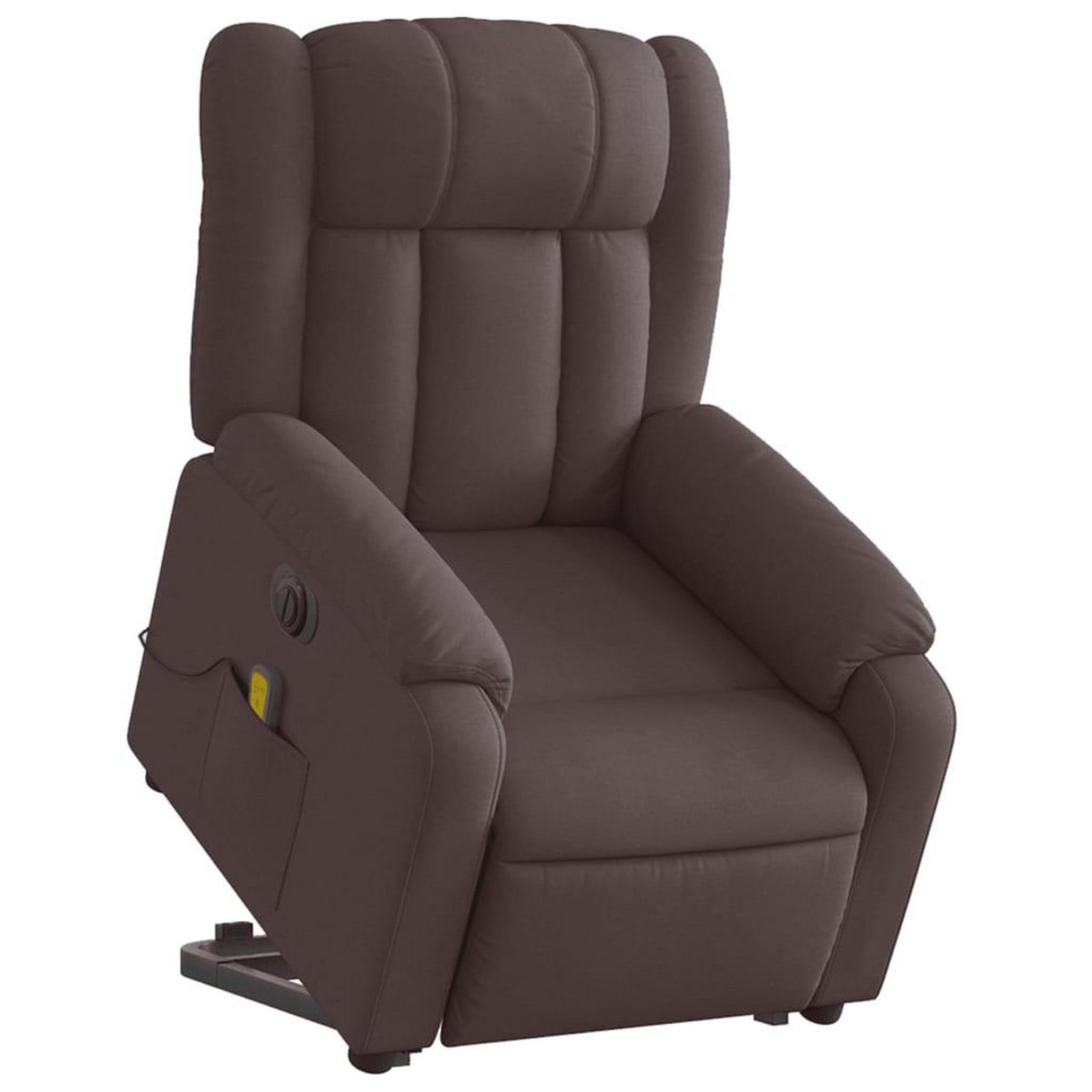 VIDAXL Fauteuil inclinable de massage electrique Marron fonce Tissu