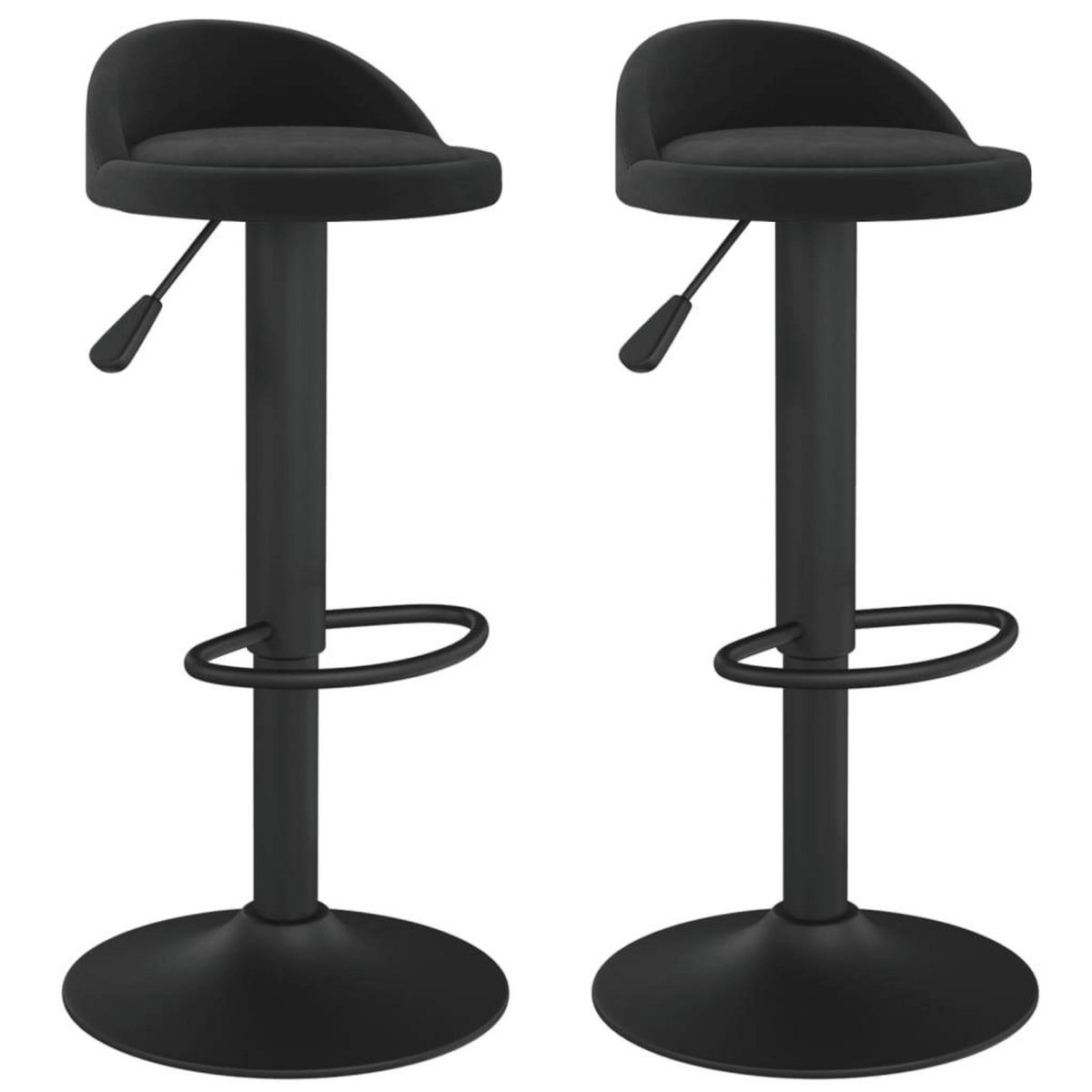 VIDAXL Tabourets de bar lot de 2 Noir Velours