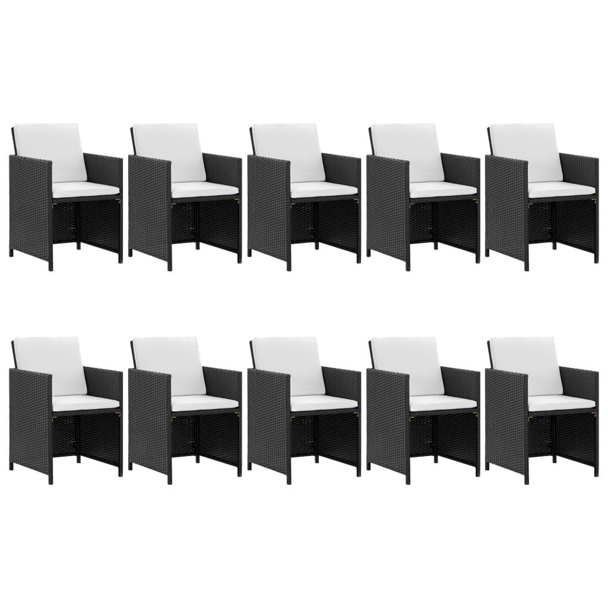 Voir la diapositive 2 : VIDAXL Ensemble a manger d'exterieur 11 pcs coussins resine tressee