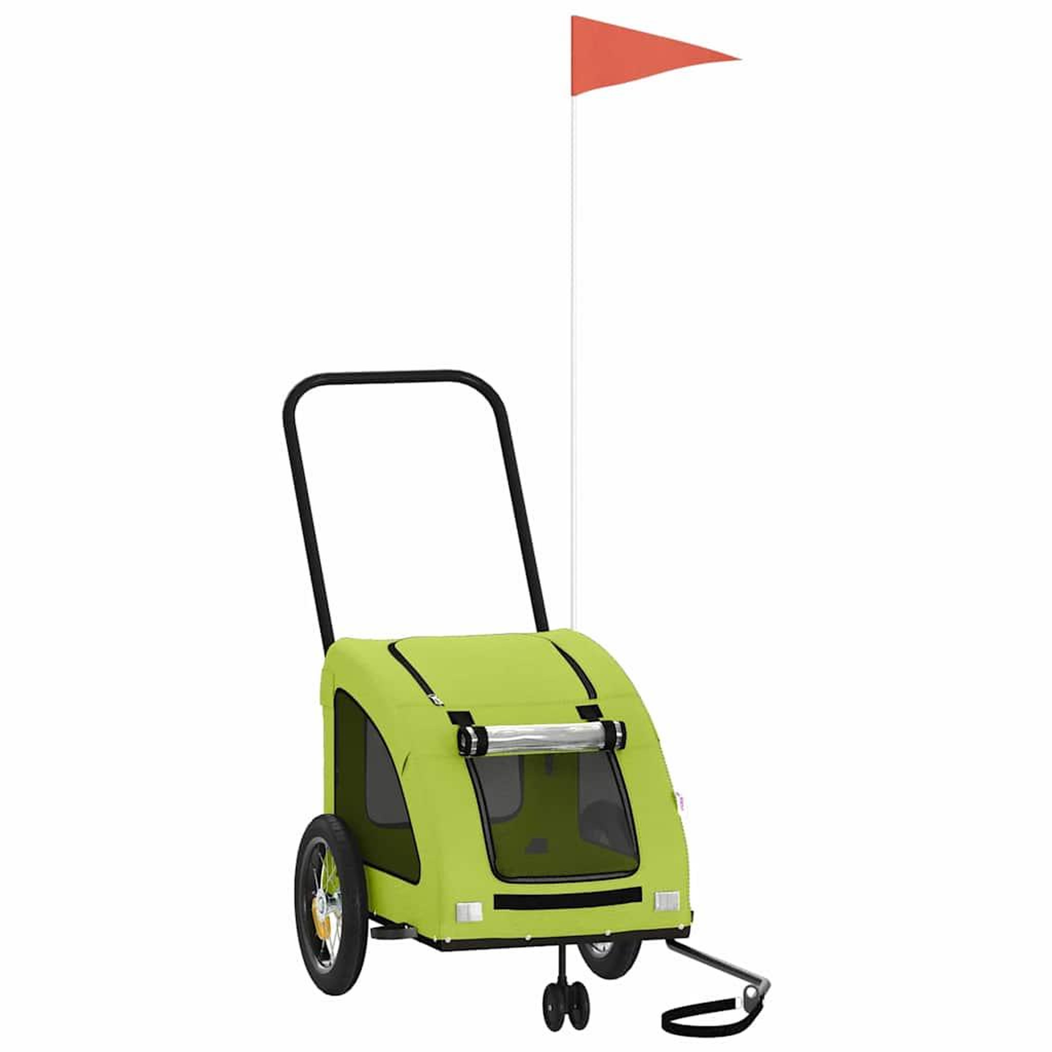 Voir la diapositive 2 : VIDAXL Remorque de velo pour animaux de compagnie vert