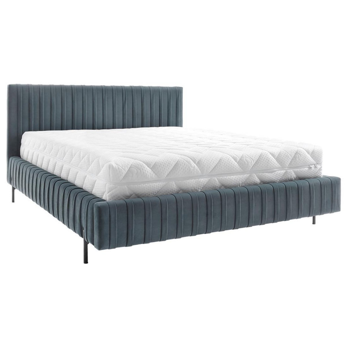 LISA DESIGN Flavio - lit coffre - 160x200 cm - sommier inclus - en velours