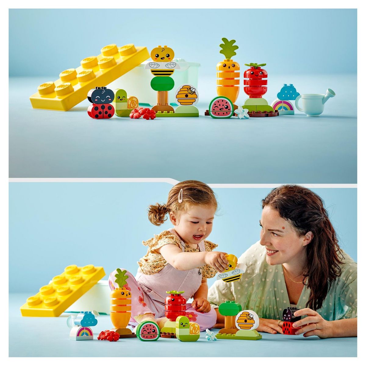 LEGO DUPLO 10984 - Le jardin bio, Jouets à Empiler pour Bébés et Enfants Dès 1,5 An, Jeu Éducatif avec Coccinelle, Bourdon, Fruits et Légumes