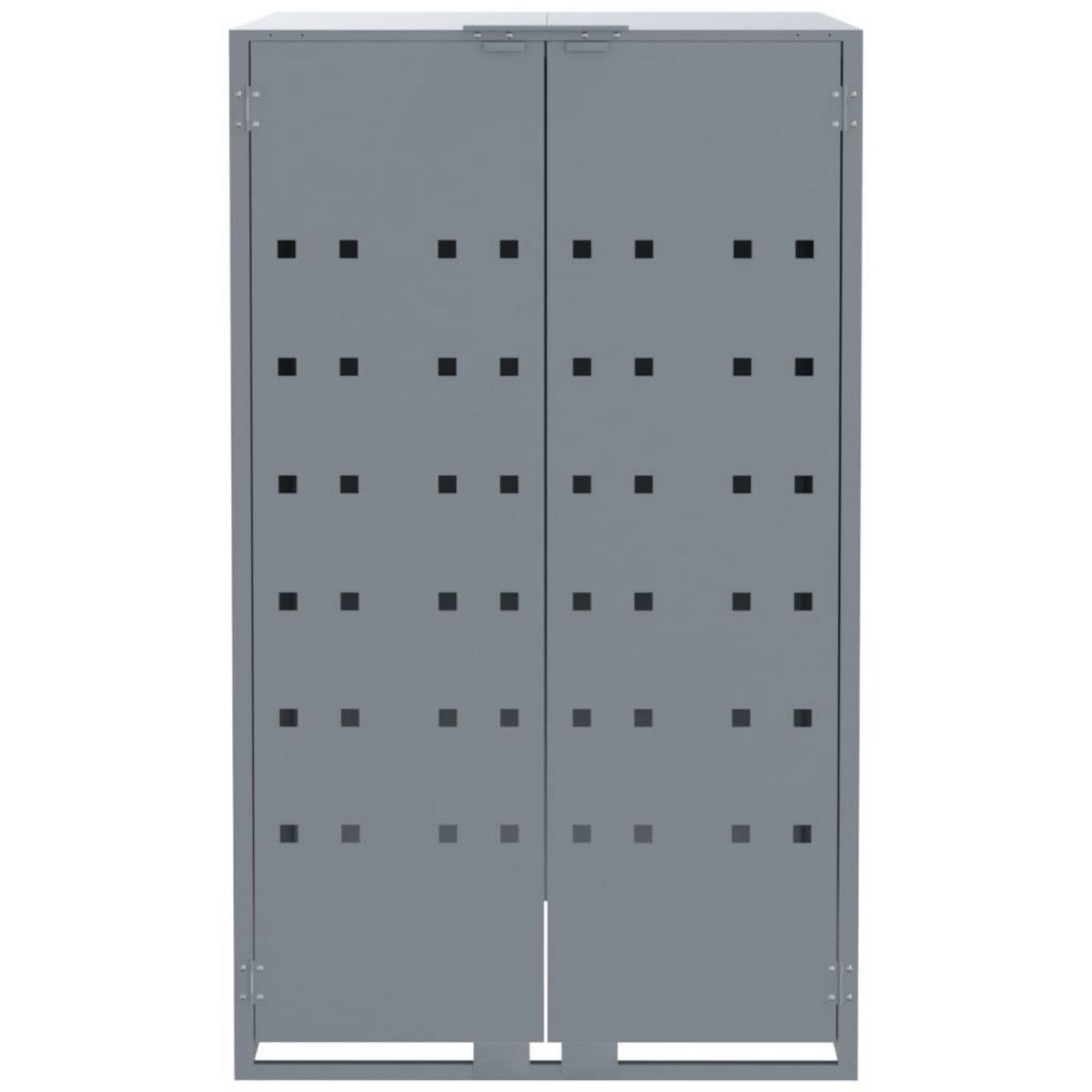 VIDAXL Rangement a roulettes pour poubelles pour 2 bacs gris acier