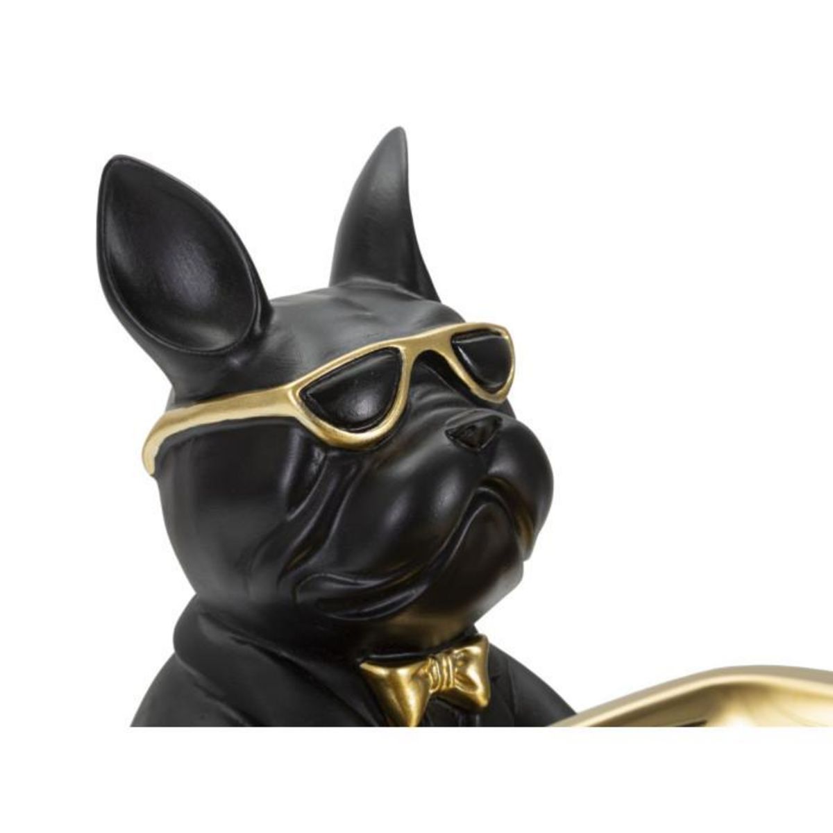 Paris Prix Vide-Poche Statuette  Bulldog  23cm Noir