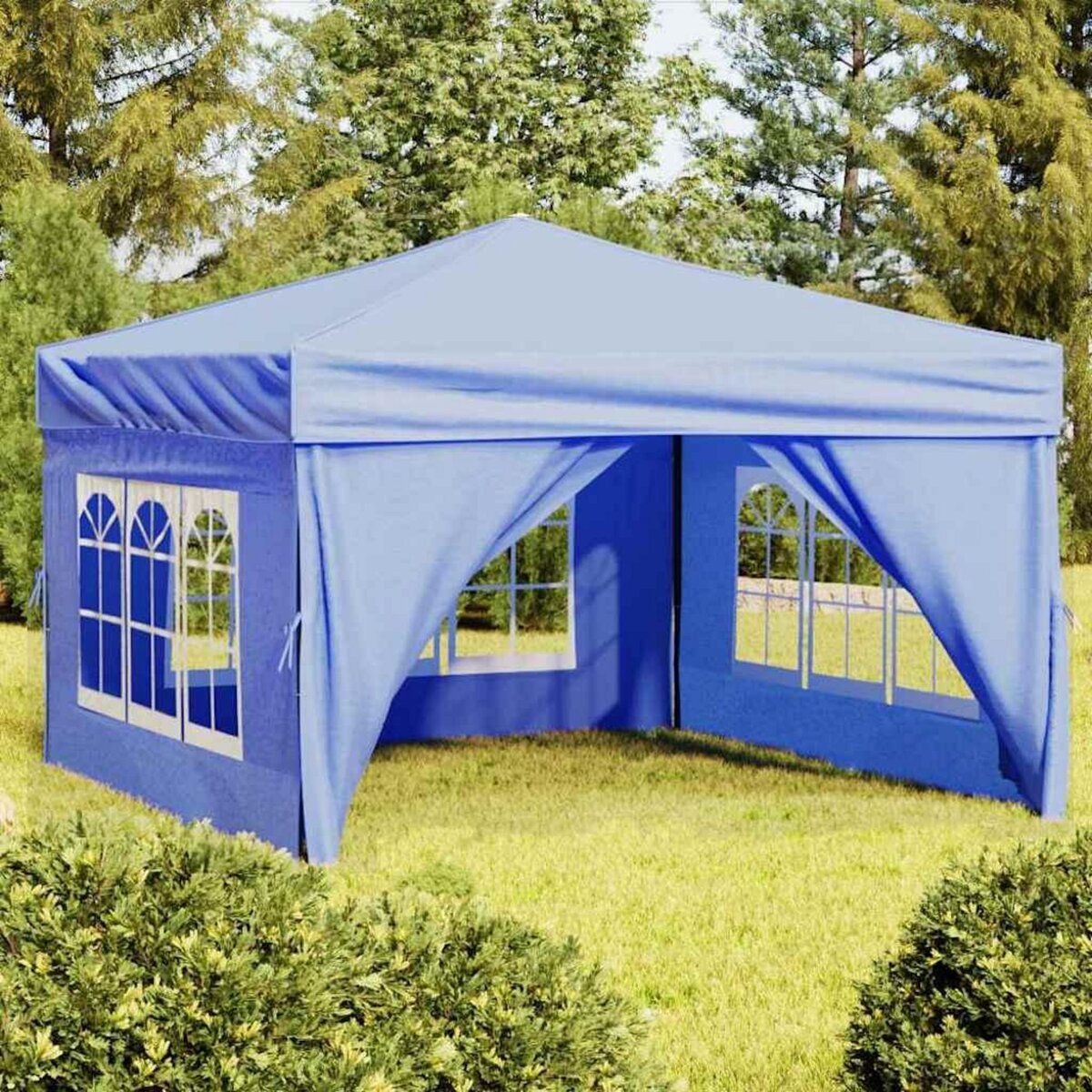 VIDAXL Tente de reception pliable avec parois Bleu 3x3 m