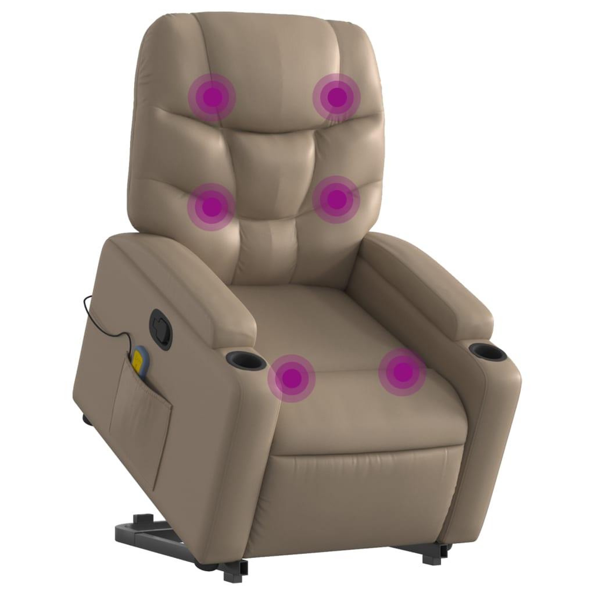Voir la diapositive 3 : VIDAXL Fauteuil inclinable de massage Cappuccino Similicuir