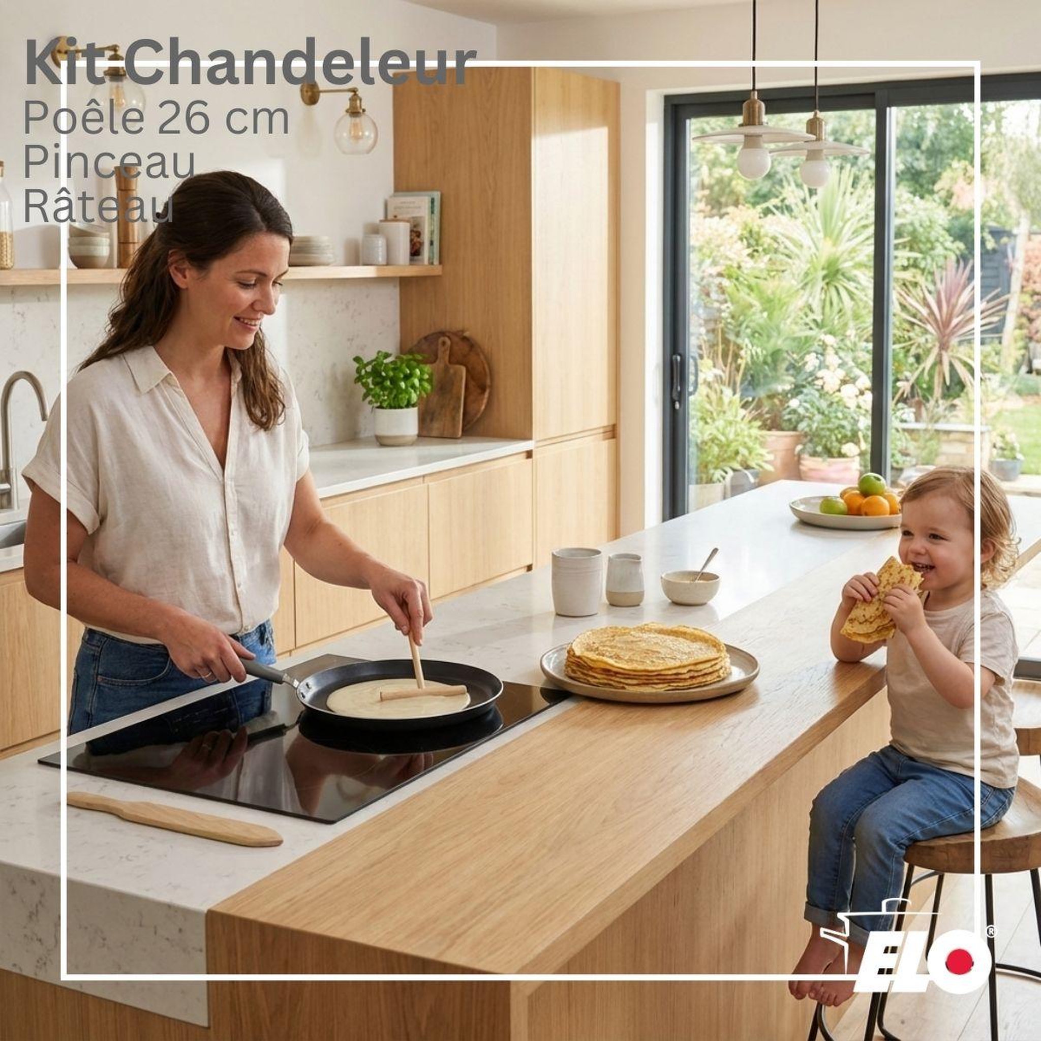 Voir la diapositive 2 : ELO Set de 1 poêle de cuisson 26 cm en aluminium avec 2 ustensiles de cuisine sans pfas elo ducato