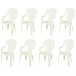 areta lot de 8 fauteuils de jardin - résine - blanc - stresa