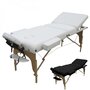 VIVEZEN Table de massage 15 cm pliante 3 zones en bois avec panneau Reiki + Accessoires et housse de transport
