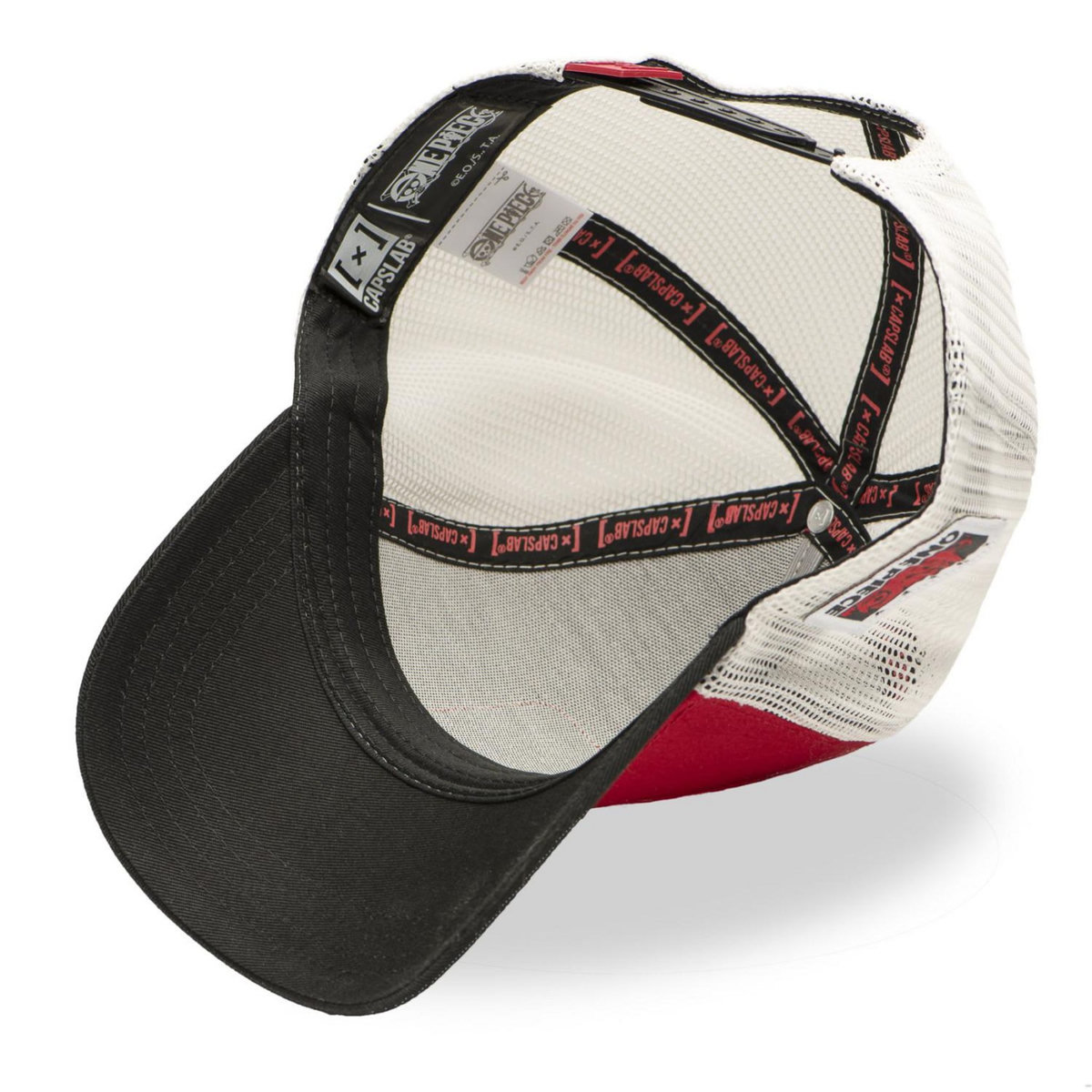 CAPSLAB Casquette trucker avec filet en sergé de coton One piece Luffy Red