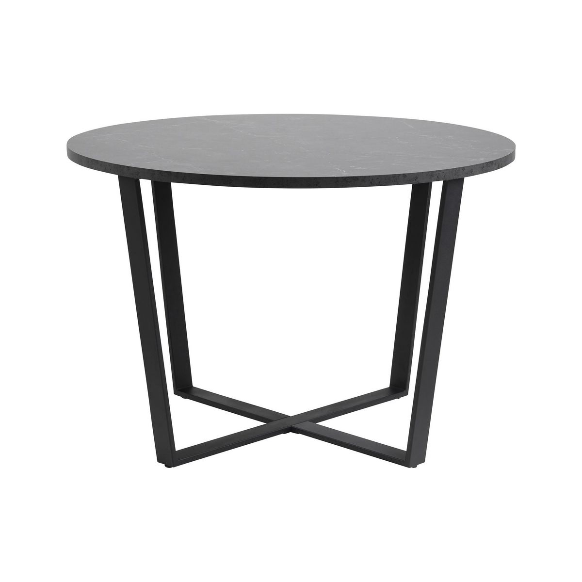 LISA DESIGN Aurora - table à manger ronde - effet marbre noir - 4 personnes