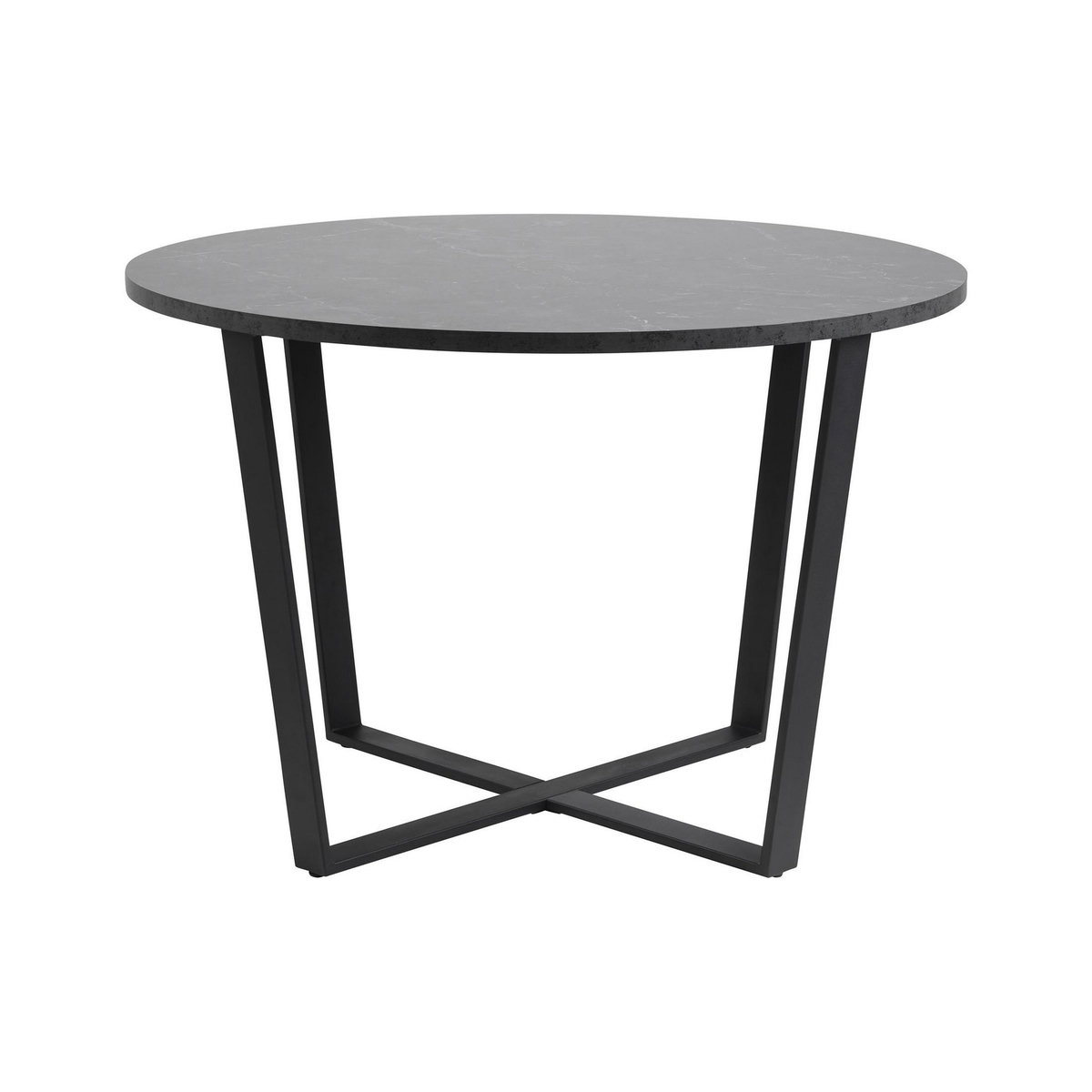 LISA DESIGN Aurora - table à manger ronde - effet marbre noir - 4 personnes