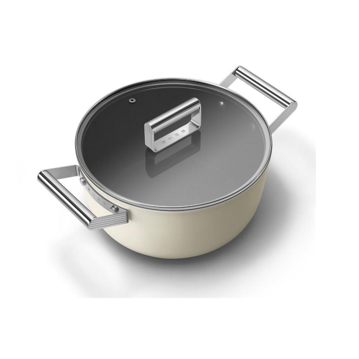 SMEG Faitout crème mat 24cm + couvercle - CSF2412CRM