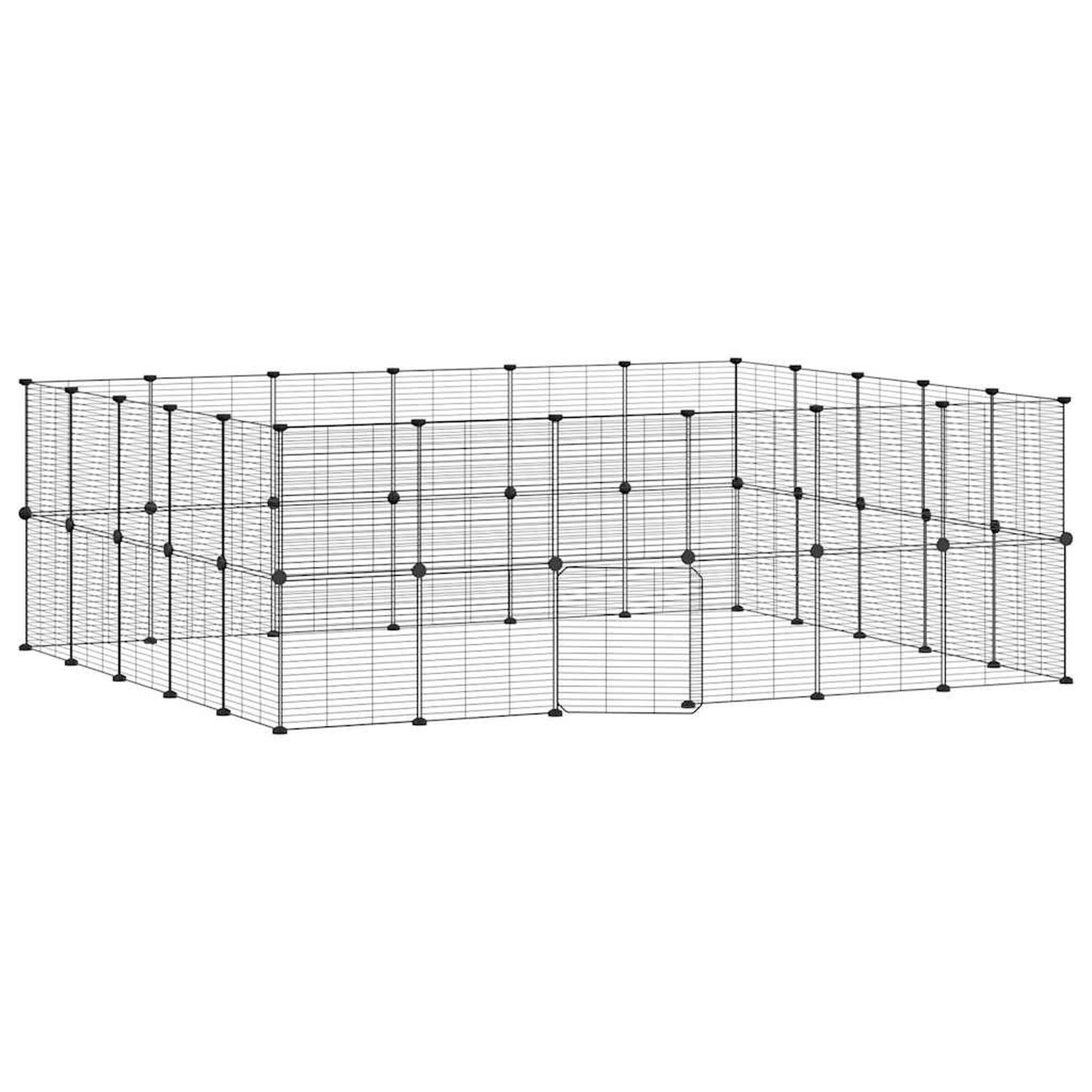 Voir la diapositive 2 : VIDAXL Cage animaux de compagnie a 44 panneaux et porte Noir 35x35 cm
