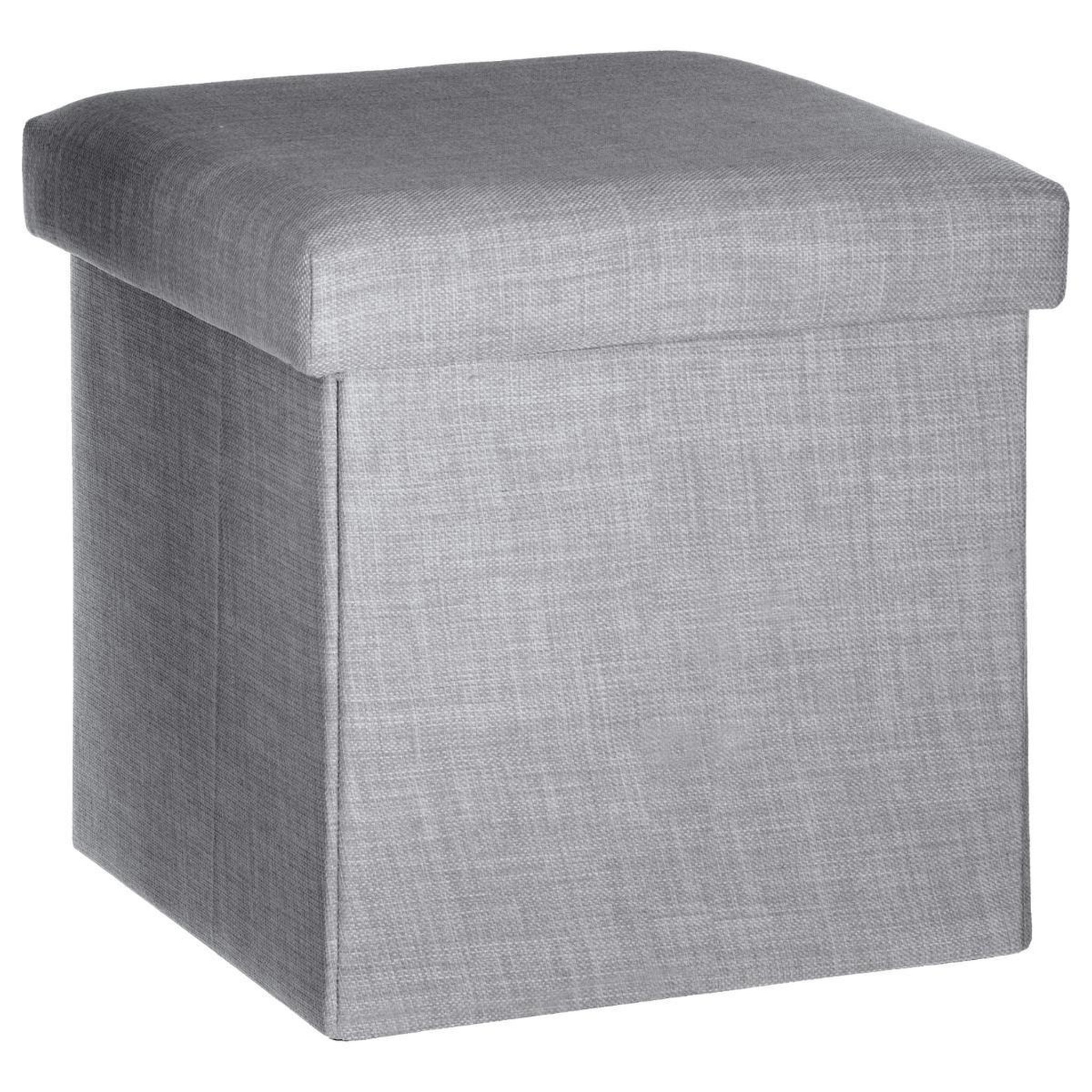 ATMOSPHERA Pouf coffre pliable  tomaz  38cm gris clair