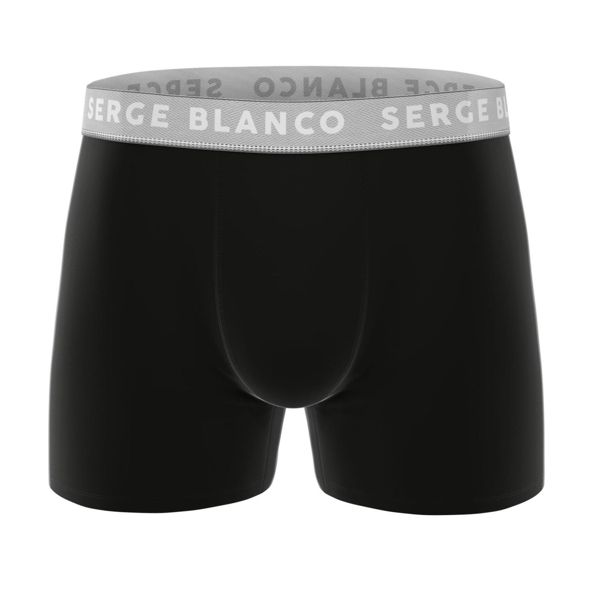 Voir la diapositive 3 : SERGE BLANCO Lot de 3 boxers homme en coton uni Premium