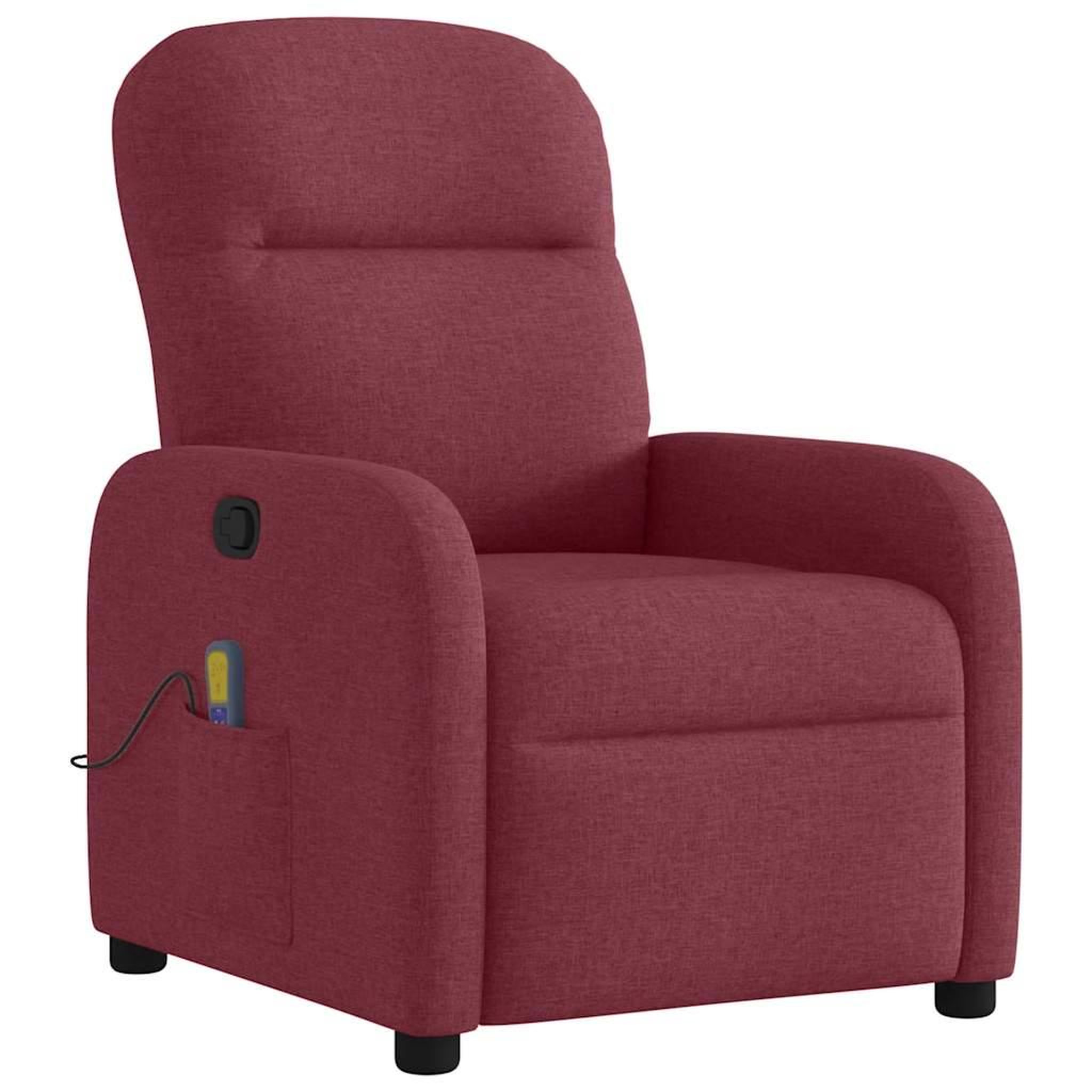 Voir la diapositive 2 : VIDAXL Fauteuil de massage inclinable Rouge bordeaux Tissu