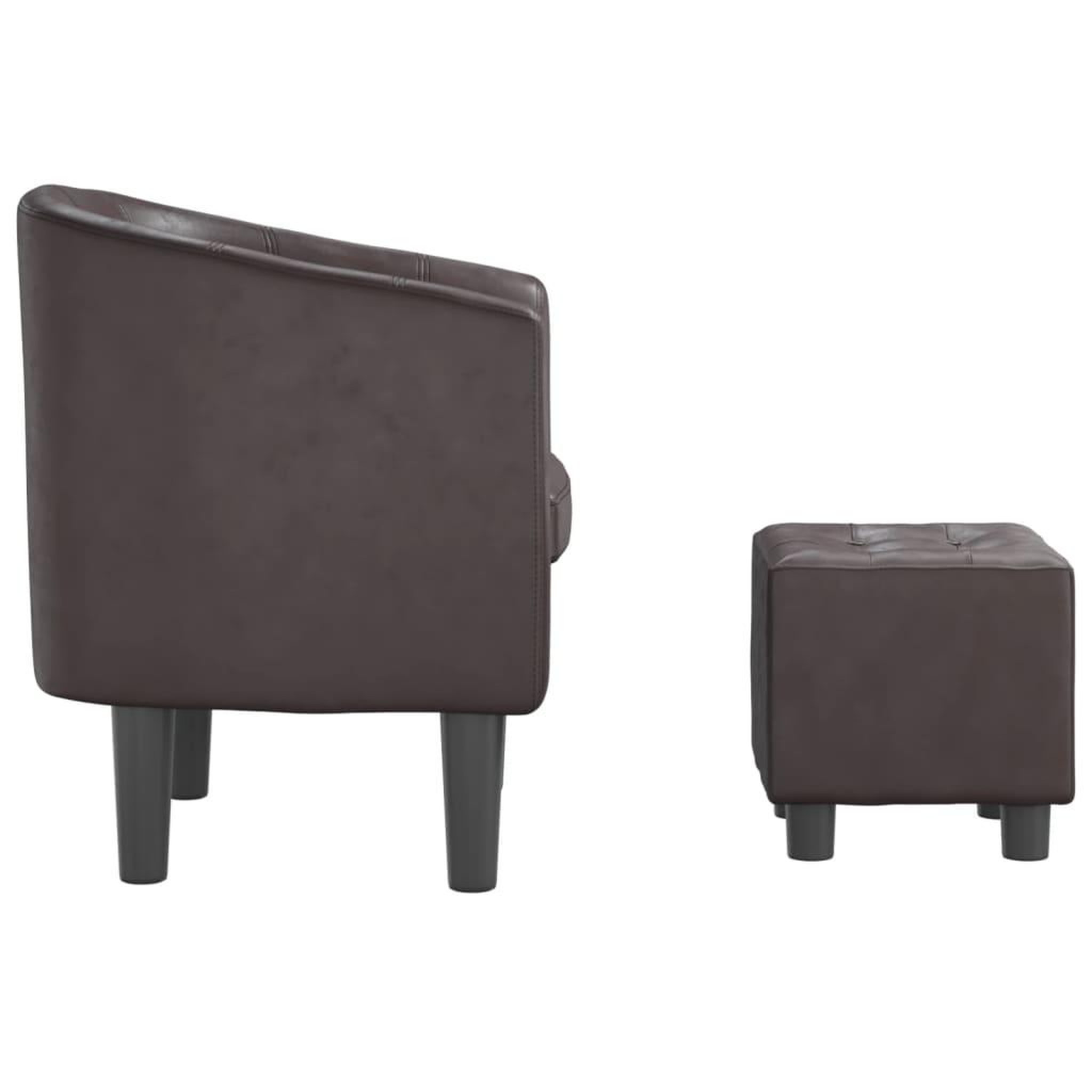 Voir la diapositive 4 : VIDAXL Fauteuil avec repose-pied marron similicuir