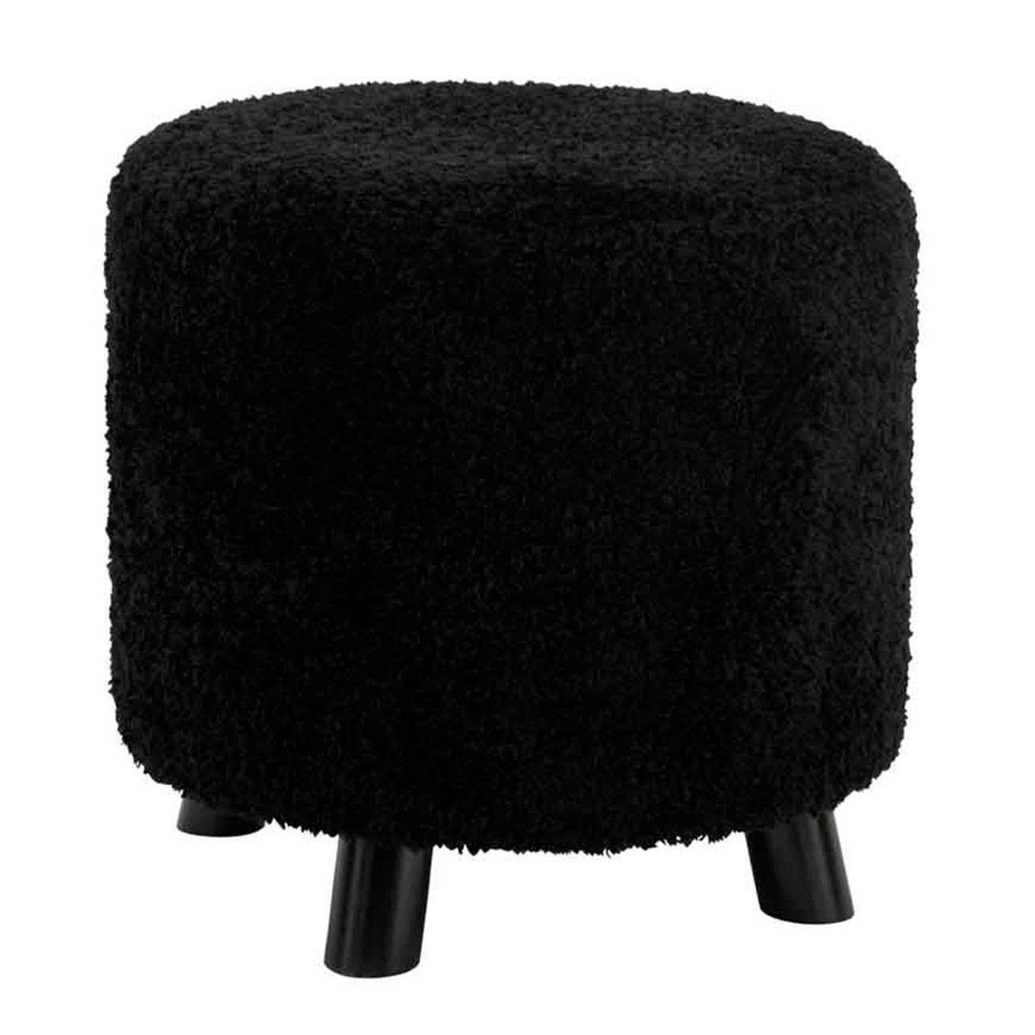 J-LINE Pouf design  mouton  40cm noir