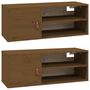 Voir la diapositive 2 : VIDAXL Armoires murales 2 pcs Marron miel 80x30x30 cm Bois Pin massif