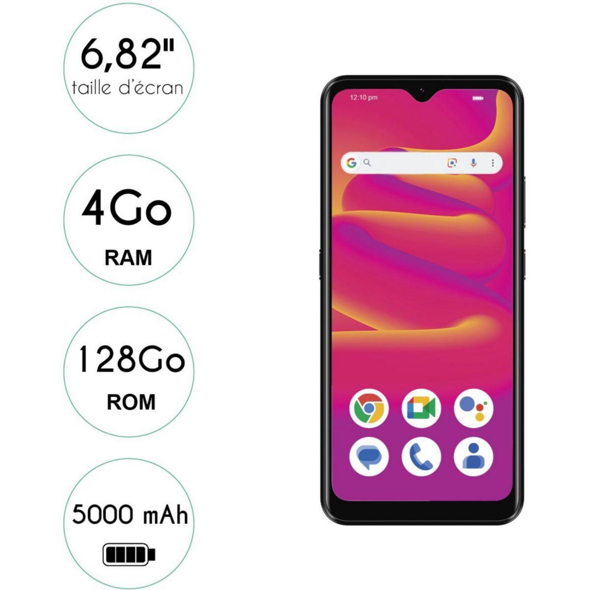 Logicom Téléphone portable Luma 128Go Noir