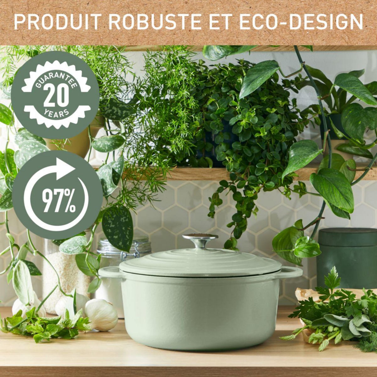 TEFAL Faitout Fonte LOV Faitout 25cm vert