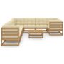 Voir la diapositive 3 : VIDAXL Salon de jardin 10 pcs avec coussins Marron miel Bois de pin