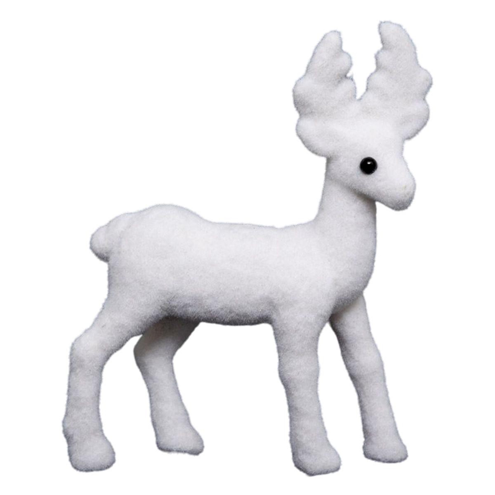 FEERIC LIGHT & CHRISTMAS Statuette déco  renne debout  22cm blanc